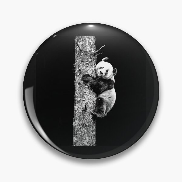 Item preview, Black and White Panda Climbing Tree Wildlife Art designed and sold by inkoutninja.