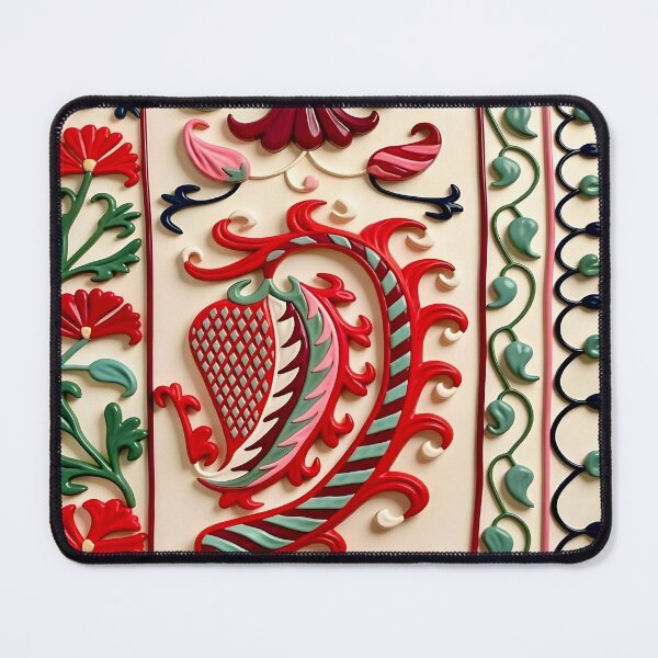 Item preview, Suzani Antique Floral Uzbekistan Embroidery designed and sold by Vicky Brago-Mitchell®.
