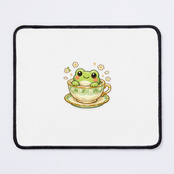 Item preview, Teacup Frog Sticker Kawaii Cottagecore Aesthetic for Nature Lovers & Collectors designed and sold by CutePrintCorner.
