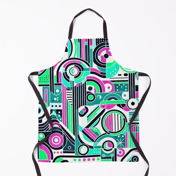 Artikelvorschau, Mid-Century Modern Bauhaus-inspirierte geometrische Muster in Pink und Limette entworfen und verkauft von DEC02.