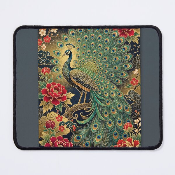Item preview, Luxurious Japanese Peacock & Red Peonies (Botan) designed and sold by Hikariha Studio.