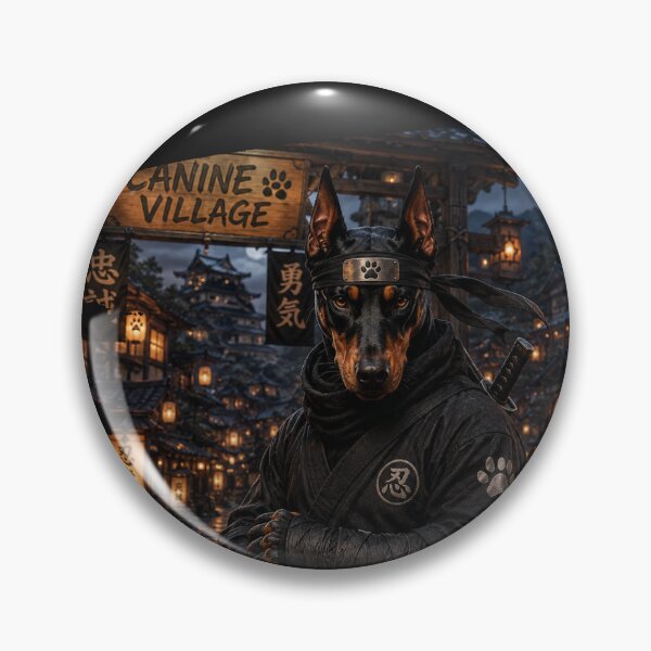 Item preview, Shadow of the Canine Village – Ninja Doberman Warrior designed and sold by WhatASunShine.