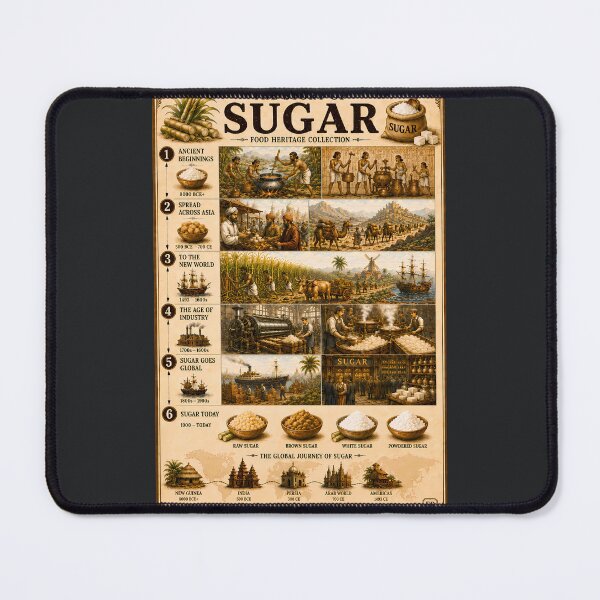 Item preview, Vintage Sugar History Food Infographic Poster designed and sold by Easternpantry.
