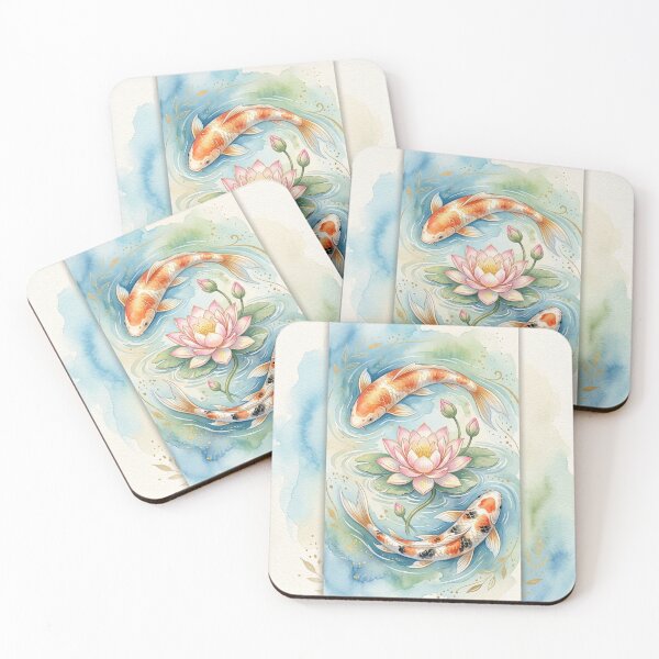 Item preview, Serene Zen Art: Japanese Koi Fish & Pink Lotus designed and sold by Hikariha Studio.