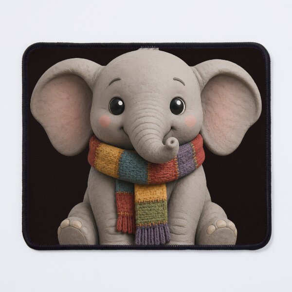 Item preview, Cute Baby Elephant Knit Scarf Autumn Claymation designed and sold by ArtdesignsA.