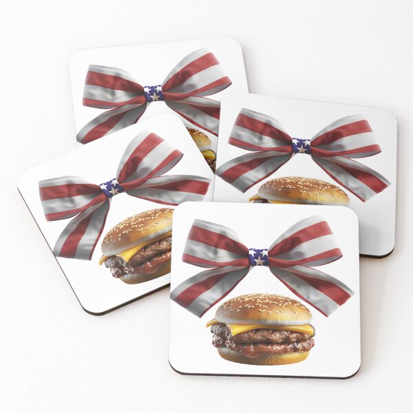 Item preview, Patriotic American Bow Above Burger Cute Vintage Design designed and sold by NotasCreativa.