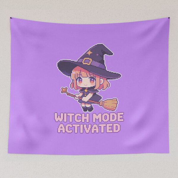 Item preview, Witch Mode Activated Cute Witch Pixel Art designed and sold by PotionPixelArt.