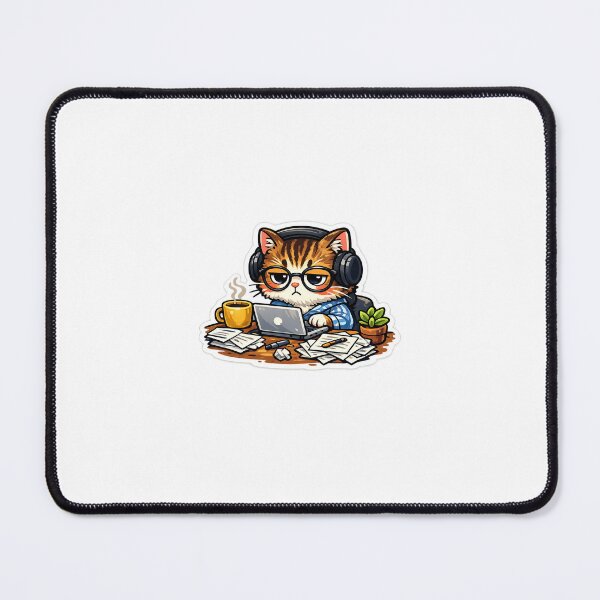 Item preview, Cat Working from Home – Humorous Sticker for Working from Home designed and sold by BLK.DESIGN.