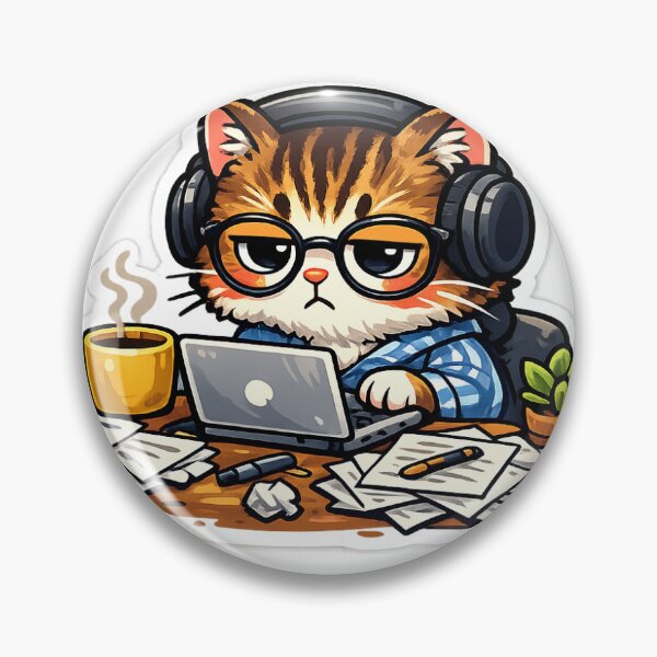 Item preview, Cat Working from Home – Humorous Sticker for Working from Home designed and sold by BLK.DESIGN.
