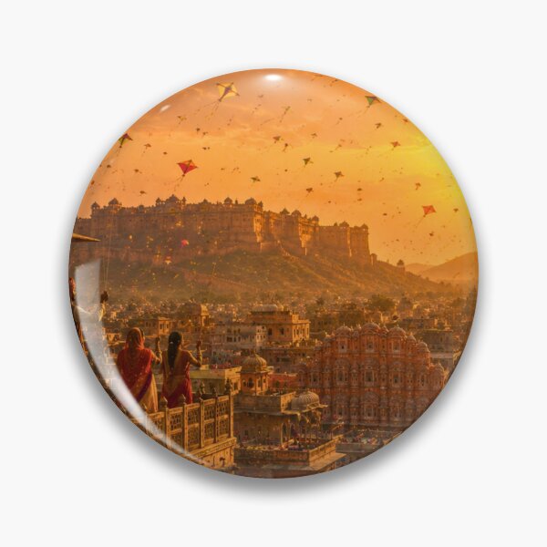 Item preview, Makar Sankranti in Jaipur | Colorful Kite Festival Over the Pink City | Rajasthan Wall Art designed and sold by Homyar.