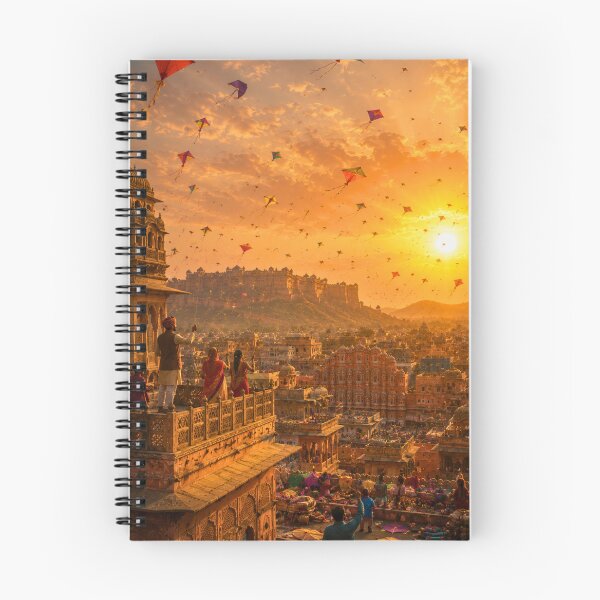 Item preview, Makar Sankranti in Jaipur | Colorful Kite Festival Over the Pink City | Rajasthan Wall Art designed and sold by Homyar.