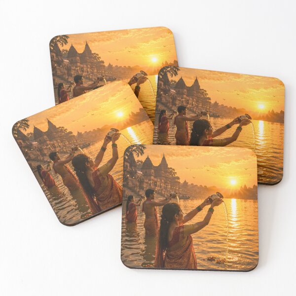 Item preview, Makar Sankranti Surya Arghya | Sacred River Offering at Sunrise | Hindu Spiritual Art designed and sold by Homyar.