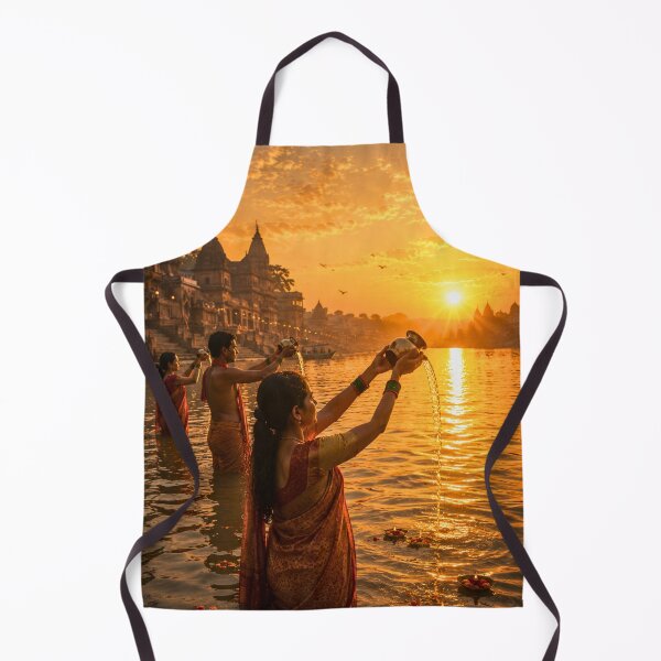 Item preview, Makar Sankranti Surya Arghya | Sacred River Offering at Sunrise | Hindu Spiritual Art designed and sold by Homyar.