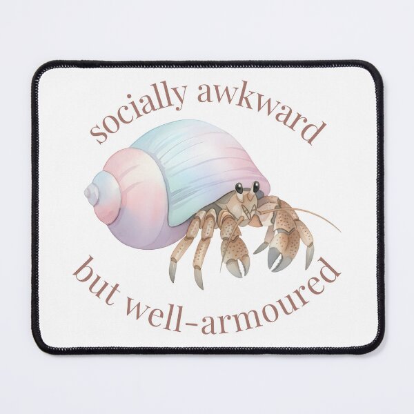 Item preview, Socially Awkward Hermit Crab Introvert Humour designed and sold by Starlett Designs.