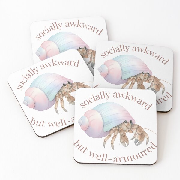 Item preview, Socially Awkward Hermit Crab Introvert Humour  designed and sold by Starlett Designs.