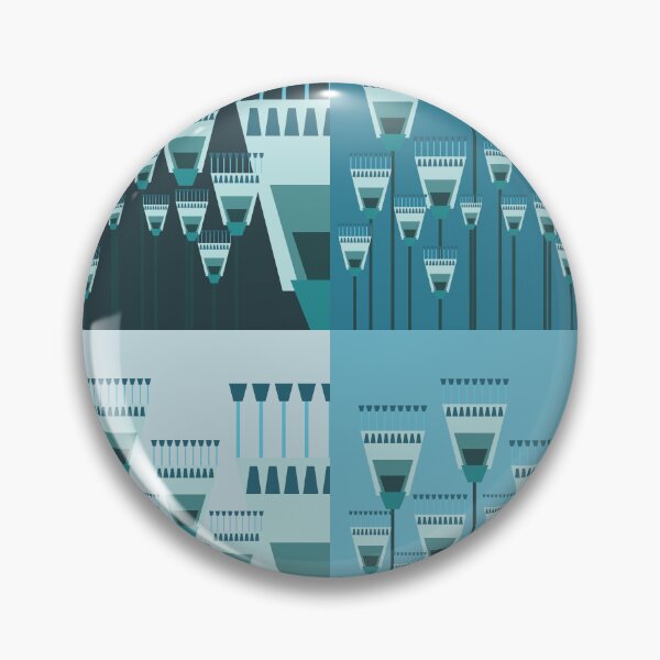 Item preview, Modern Geometric Floral Pattern in Cool Blue Tones designed and sold by PowerAntShop.
