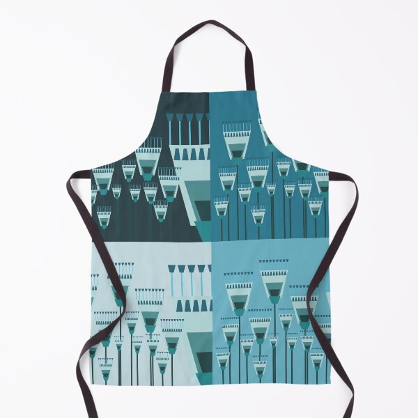Item preview, Modern Geometric Floral Pattern in Cool Blue Tones designed and sold by PowerAntShop.