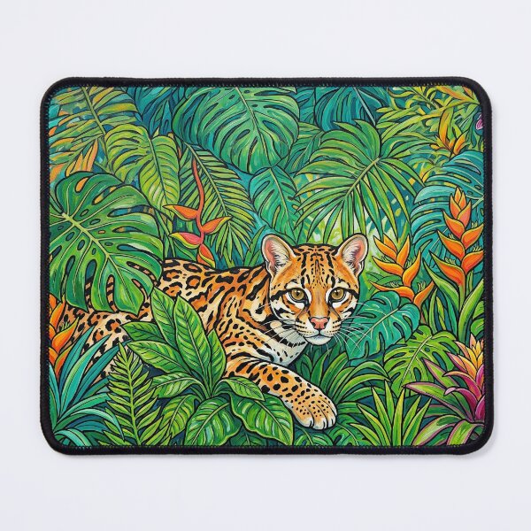 Item preview, Exotic Ocelot In Tropical Jungle designed and sold by Lion and Lamb Design.