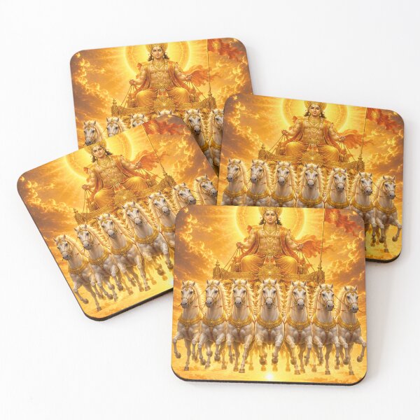 Item preview, Surya Dev's Celestial Chariot | Makar Sankranti Sun God with Seven Horses | Divine Hindu Art designed and sold by Homyar.