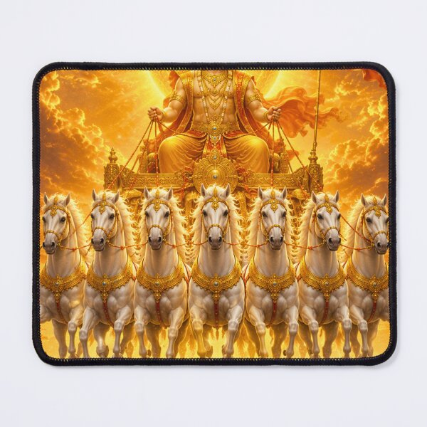 Item preview, Surya Dev's Celestial Chariot | Makar Sankranti Sun God with Seven Horses | Divine Hindu Art designed and sold by Homyar.