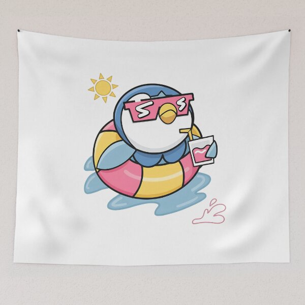 Item preview, Chill Penguin Summer Float Drink Funny Vacation designed and sold by msolgray.