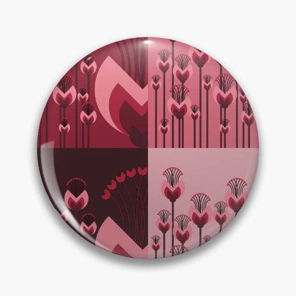 Item preview, Elegant Geometric Floral Pattern in Rich Red and Rose Tones designed and sold by PowerAntShop.