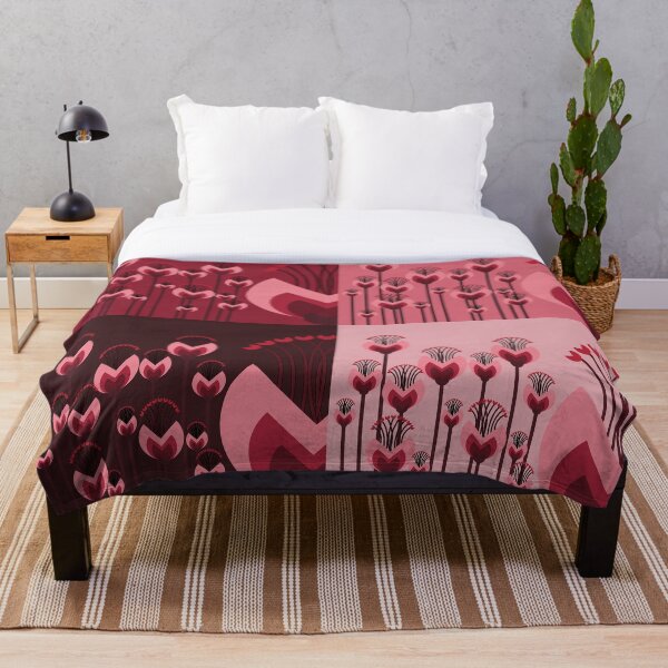Item preview, Elegante estampado floral geométrico en ricos tonos rojos y rosados. designed and sold by PowerAntShop.