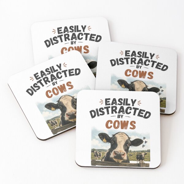 Item preview, Easily distracted by cows — happy cow on a farm designed and sold by Rue Market.