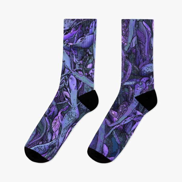Item preview, Seaweed Abstract Purple and Blue designed and sold by Brightside-art.