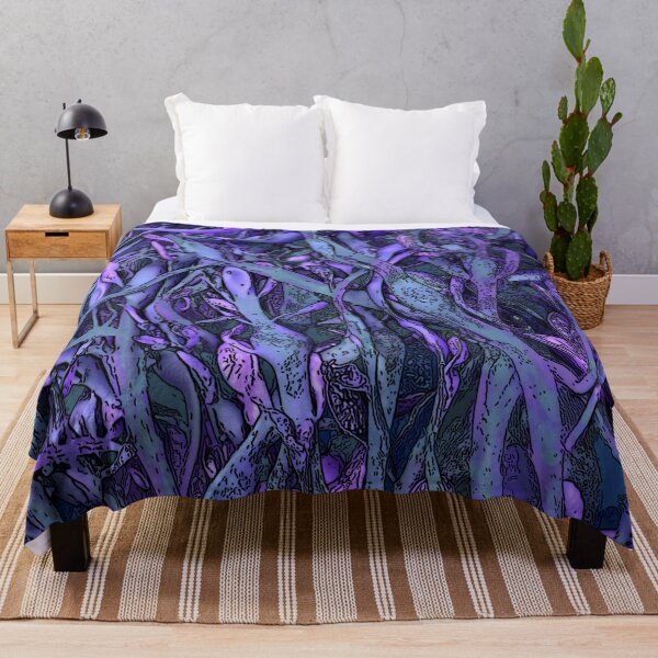 Item preview, Seaweed Abstract Purple and Blue designed and sold by Brightside-art.