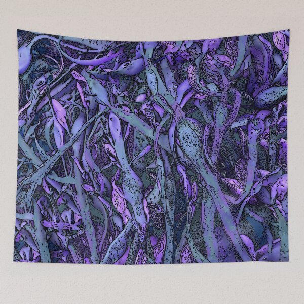 Item preview, Seaweed Abstract Purple and Blue designed and sold by Brightside-art.