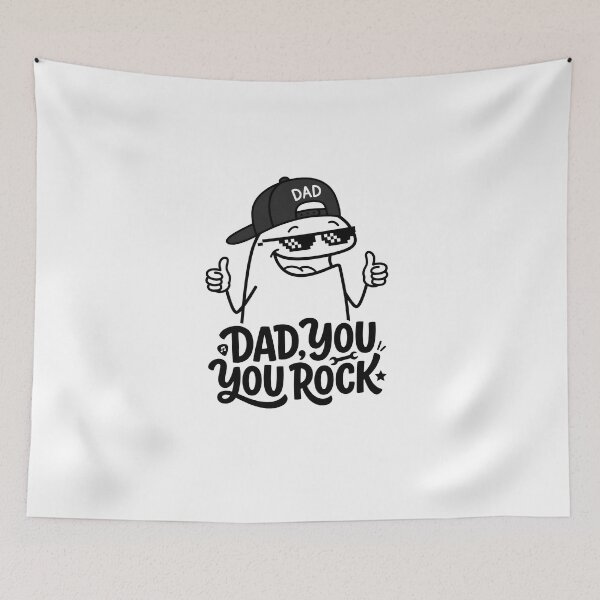 Item preview, Cool Dad You Rock Flork Meme with Baseball Cap designed and sold by drchzak.