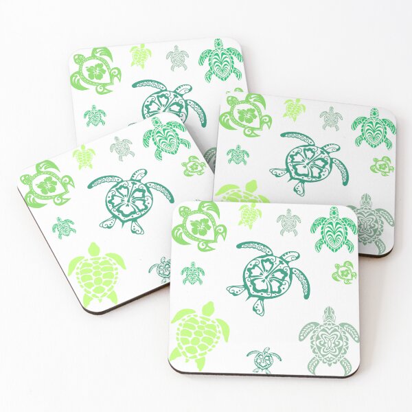Item preview, Hawaiian Sea Turtle Bundle – Tribal Polynesian Hibiscus Honu Art, Green Boho Ocean Nature Gift designed and sold by DonnaRaine.