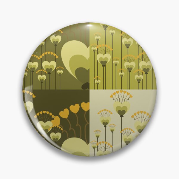 Item preview, Organic Geometric Floral Pattern in Natural Olive Green Tones designed and sold by PowerAntShop.