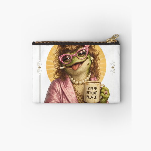 Item preview, Coffee Before People Frog Vintage Lady  designed and sold by msolgray.