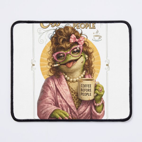 Item preview, Coffee Before People Frog Vintage Lady designed and sold by msolgray.