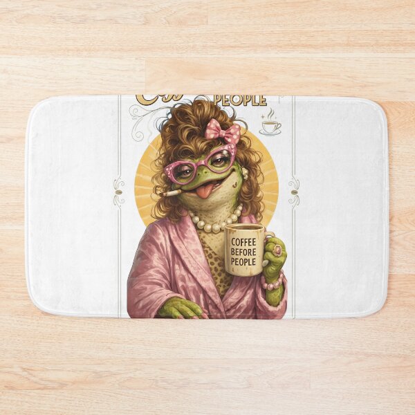 Item preview, Coffee Before People Frog Vintage Lady  designed and sold by msolgray.