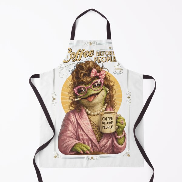 Item preview, Coffee Before People Frog Vintage Lady designed and sold by msolgray.