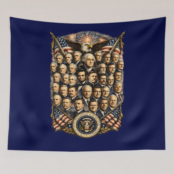 Item preview, US Presidents Collage Shirt | American Presidents Portrait Collection | Patriotic USA History Art | Vintage Americana Tees and Printed Merchandise designed and sold by RockyLambda.