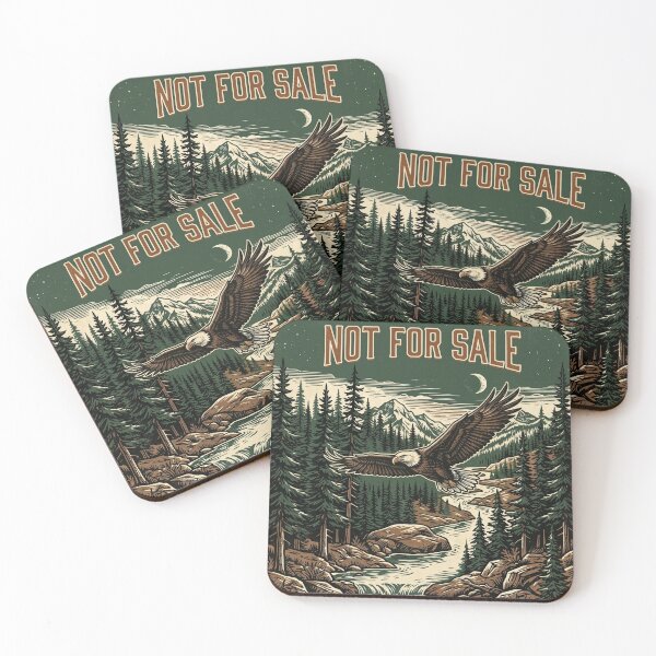 Item preview, Bald Eagle Art — Wilderness Is Not For Sale — Conservation Print designed and sold by MālamaThreads.