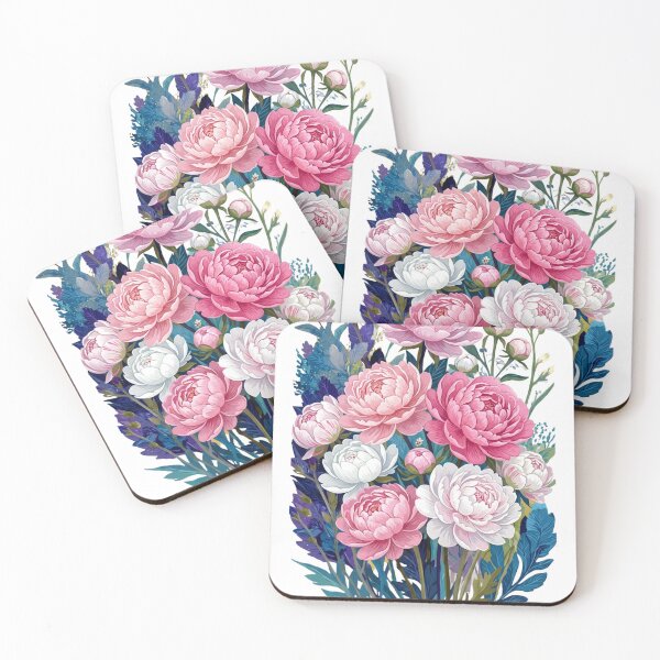 Item preview, Pink Peony Flowers Botanical Art Print designed and sold by Atlasoloji.
