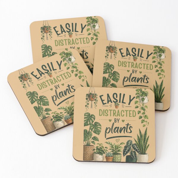Item preview, Easily distracted by plants poster with houseplants and greenery designed and sold by Rue Market.