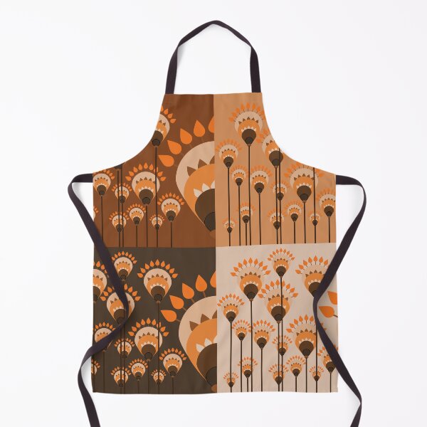 Item preview, Retro Style Geometric Floral Pattern in Warm Terracotta Tones designed and sold by PowerAntShop.