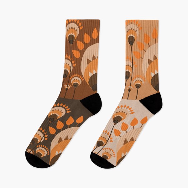 Item preview, Retro Style Geometric Floral Pattern in Warm Terracotta Tones designed and sold by PowerAntShop.