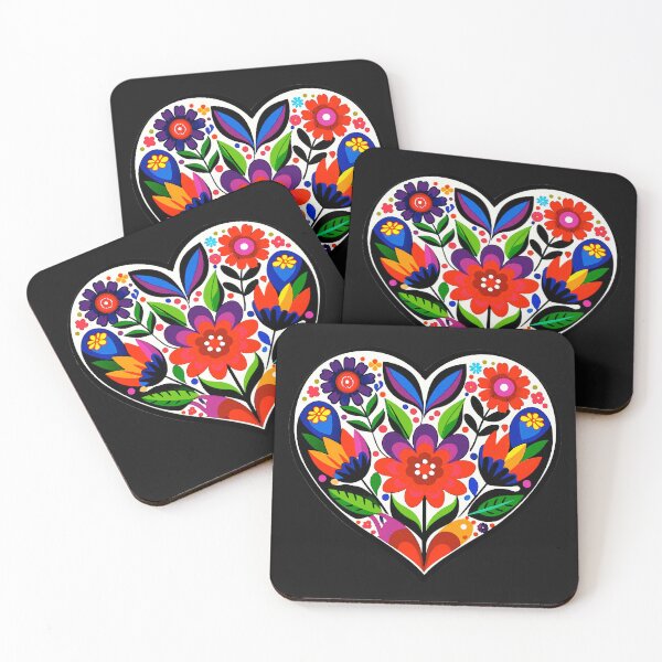 Item preview, Folk Flower Heart designed and sold by ViaARTfactory.