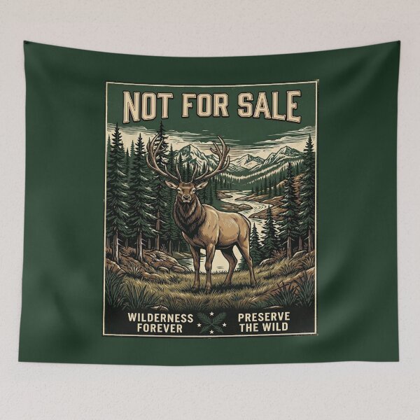 Item preview, Elk Art Print — Wilderness Is Not For Sale — Conservation Wildlife designed and sold by MālamaThreads.