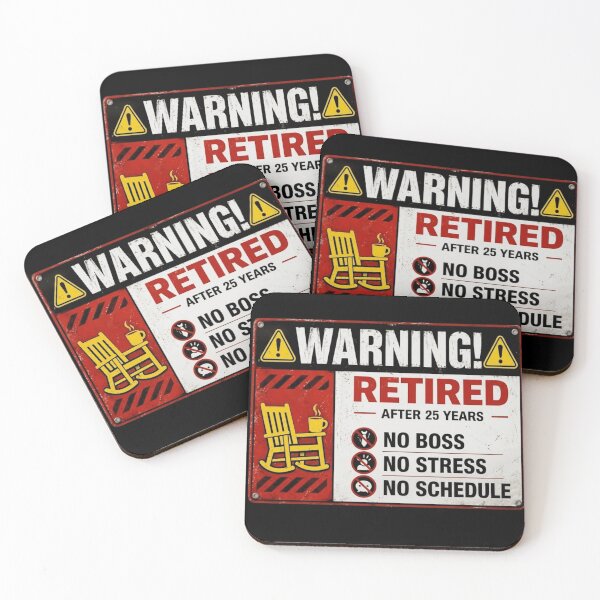 Item preview, Funny Retired Warning Sign No Boss No Stress After 25 Years designed and sold by haitrieuic96.