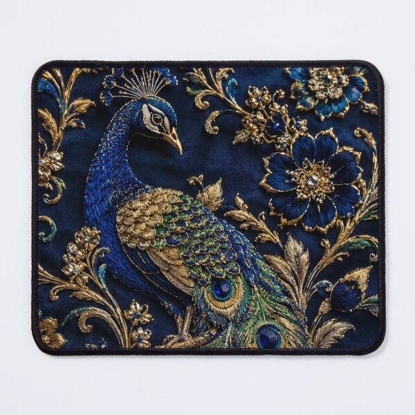 Item preview, Luxury Peacock Embroidery Pattern Sticker | Royal Blue & Gold Aesthetic Ornamental Design designed and sold by KeerthiCuteFind.