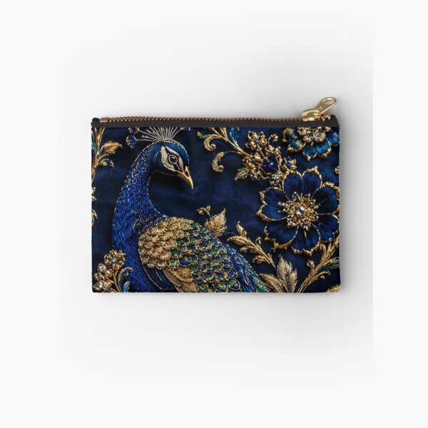Item preview, Luxury Peacock Embroidery Pattern Sticker | Royal Blue & Gold Aesthetic Ornamental Design designed and sold by KeerthiCuteFind.