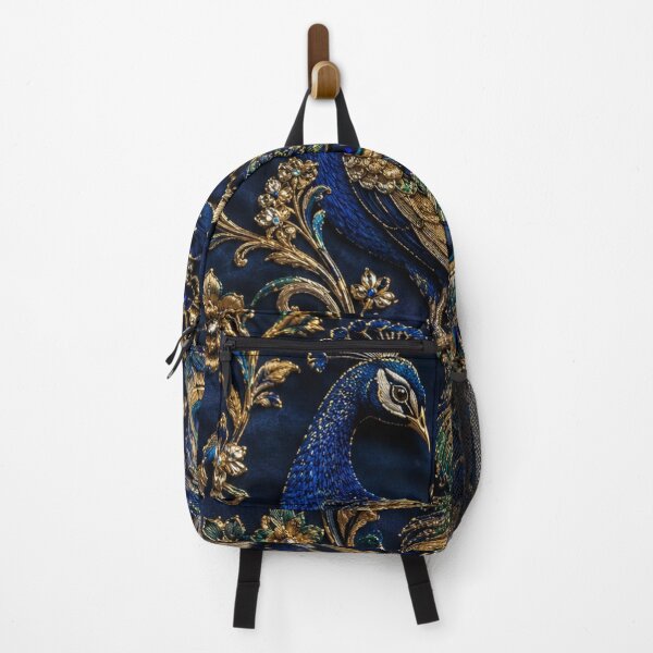 Item preview, Luxury Peacock Embroidery Pattern Sticker | Royal Blue & Gold Aesthetic Ornamental Design designed and sold by KeerthiCuteFind.